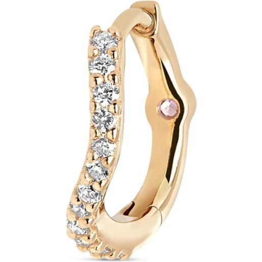 Maria Black orecchino a cerchio wave in oro giallo 14kt con diamanti