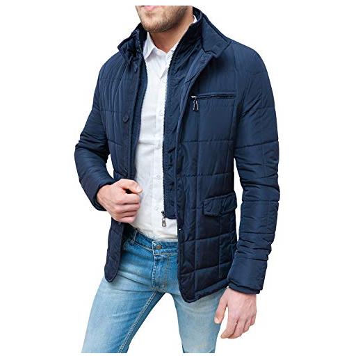 Evoga giaccone uomo sartoriale piumino giacca elegante formale (xxxl, blu)