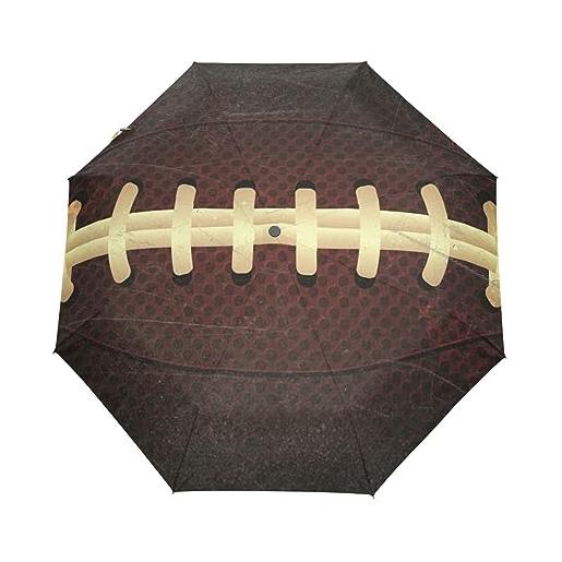 Vnurnrn arte adorabile calcio di rugby ombrello pieghevole automatico ombrelli antivento protezione uv da viaggio per bambini ragazzi ragazze