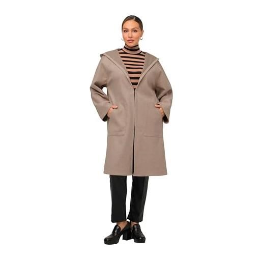 Ulla Popken indoormantel kapuze giacca, walnuss, 48-50 donna