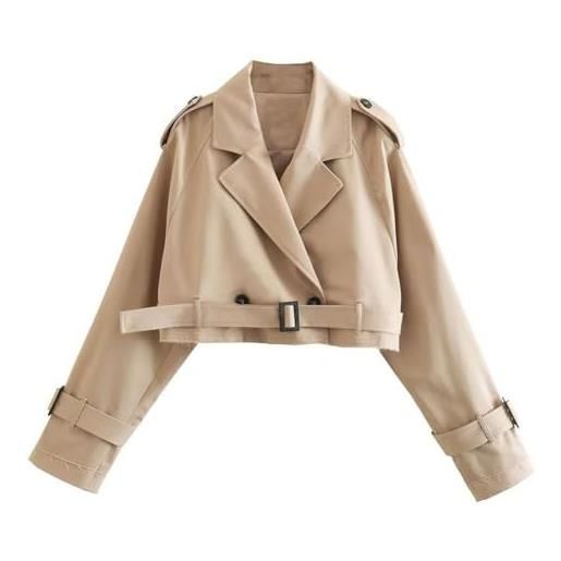 CookiBlend trench corto da donna con design elegante, perfetto per l'uso quotidiano (xs kaki)