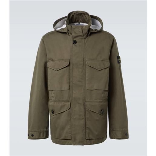 Stone Island giacca compass in raso gommato di cotone