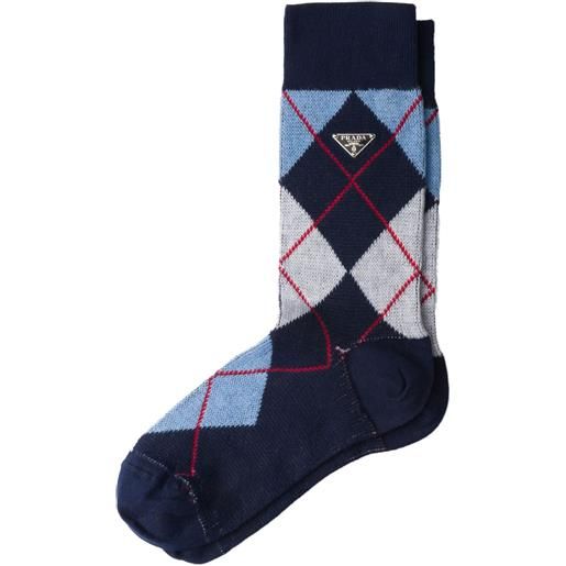 Prada calzini a rombi - blu