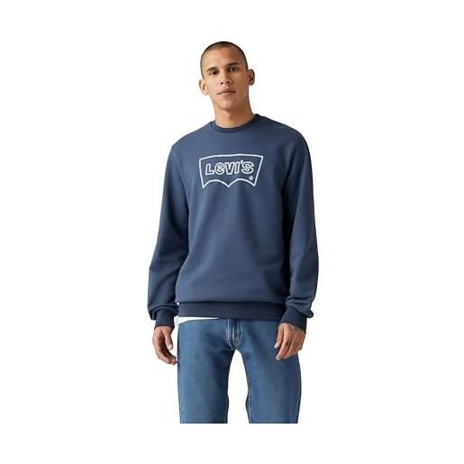 Levi's standard graphic crew, felpa uomo, ls letterman fired brick, xl