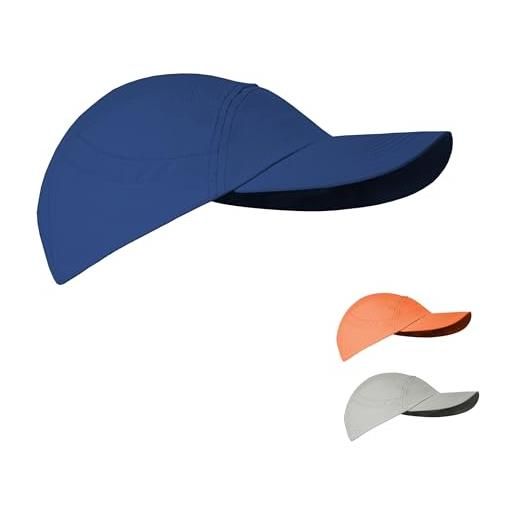 iQ-UV cappellino uv con visiera solare upf 50+, blu riciclato, taglia unica