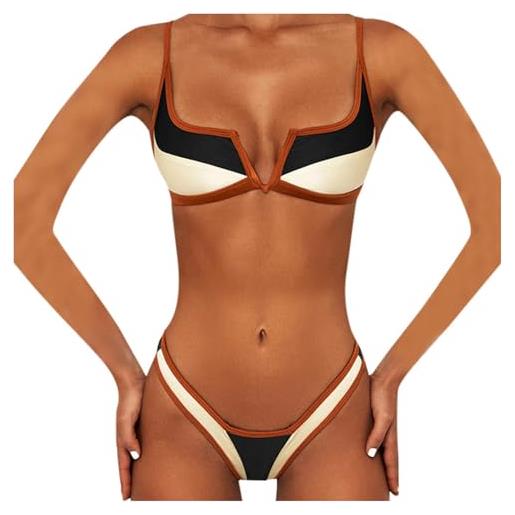 GXYANiaoy costumi da piscina donna push up sexy swimwear due pezzi spiaggia curvy bikini triangolo imbottito mare costumi da bagno vita alta costume da bagno beachwear reggiseno
