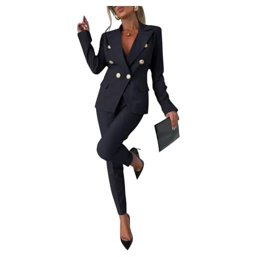 shownicer tailleur donna completo pantalone curvy completo pantaloni e giacca tuta due pezzi e lavoro revers blazer tuta slim fit complete business a bianco l