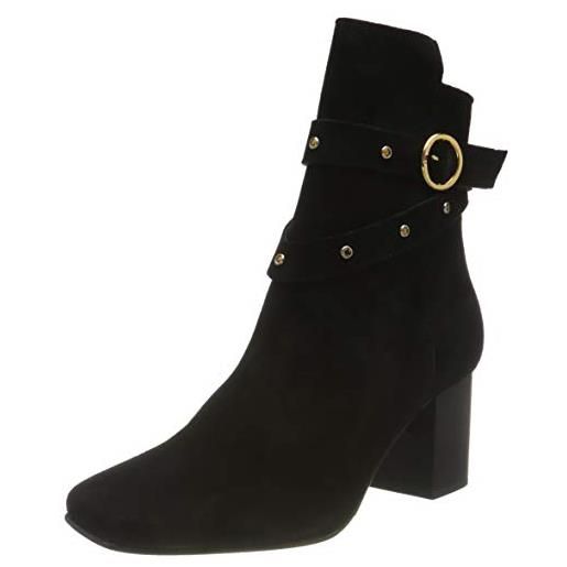 Selected femme slfzoey suede stud boot b, tacchi donna, nero, 36 eu