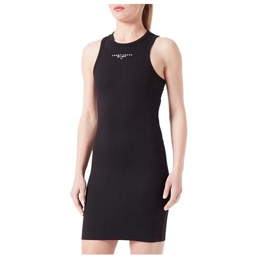 Tommy Jeans tjw lala + tank bodycon dress dw0dw17934 vestiti aderenti, nero (black), m donna