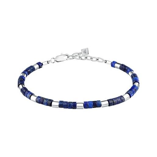 Morellato bracciale uomo in acciaio, lapislazzuli, collezione pietre - s1736