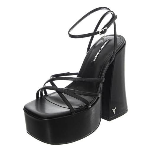 Windsor Smith, afterparty leather, sandali moda fashion (tacco 14 cm) (black, sistema taglie calzature eu, adulto, numero, media, 37)