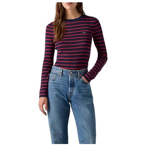 Levi's rib crew sweater pullover, parisienne stripe na, m donna