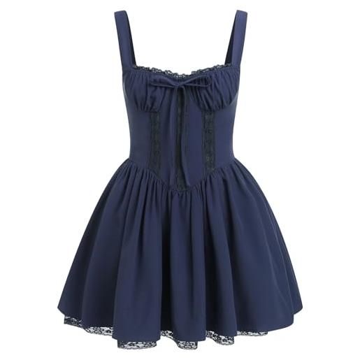 Odizli mini abito corto da donna, estivo, senza maniche, con spalline a spaghetti bohémien, bianco, xl