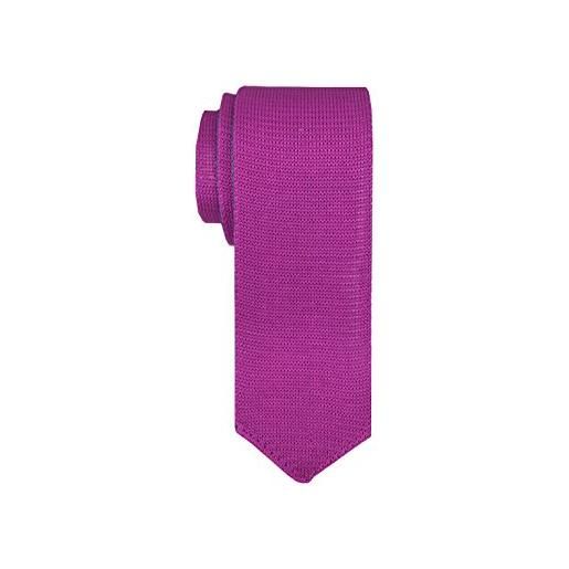 Remo Sartori - cravatta in maglia double face a punta, made in italy, donna (azzurro - fucsia)