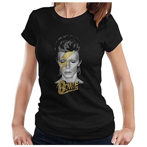 All+Every david bowie aladdin sane golden lightning bolt women's t-shirt