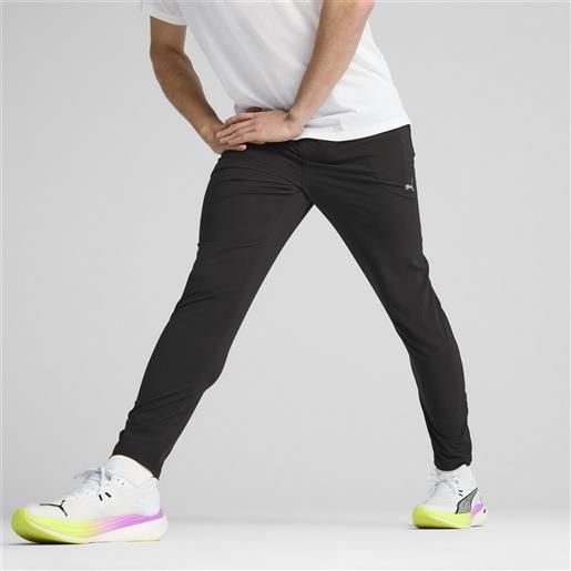 PUMA pantaloni run velocity t da uomo, abbigliamento, nero, s