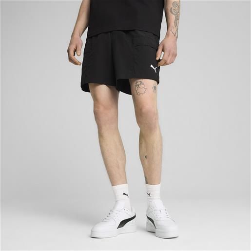 PUMA shorts cargo wardrobe ess vestibilità comoda da 6 da uomo, abbigliamento, nero, l