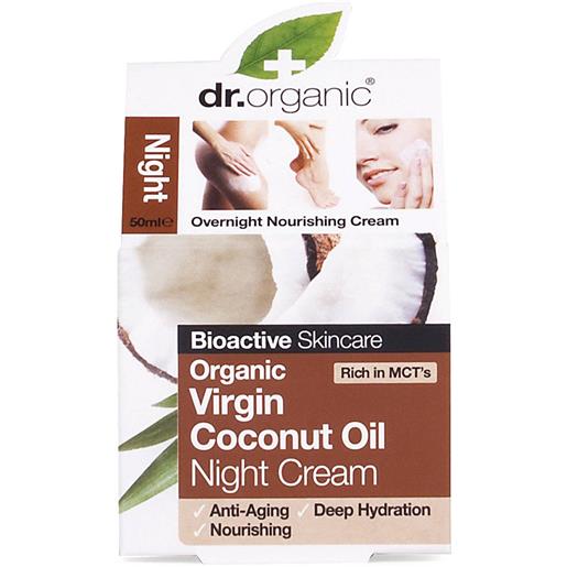 Dr Organic virgin coconut oil night cream crema notte per il viso all'olio di cocco 50 ml