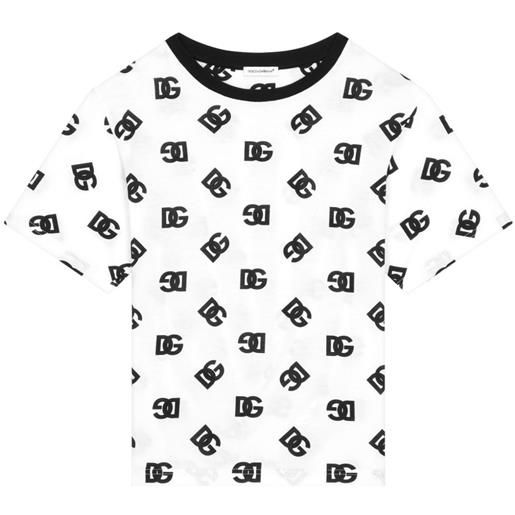 Dolce & Gabbana Kids t-shirt dg con stampa - bianco