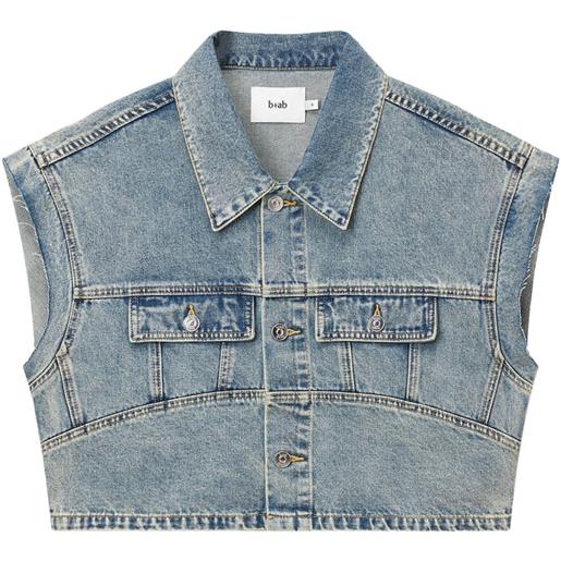 b+ab giacca denim a maniche corte - blu