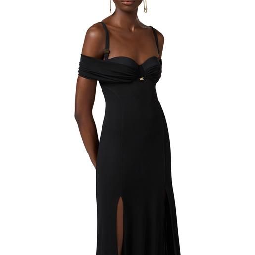 ELISABETTA FRANCHI abito red carpet in jersey crepe con corsetto - abr0851e2 - quarzo