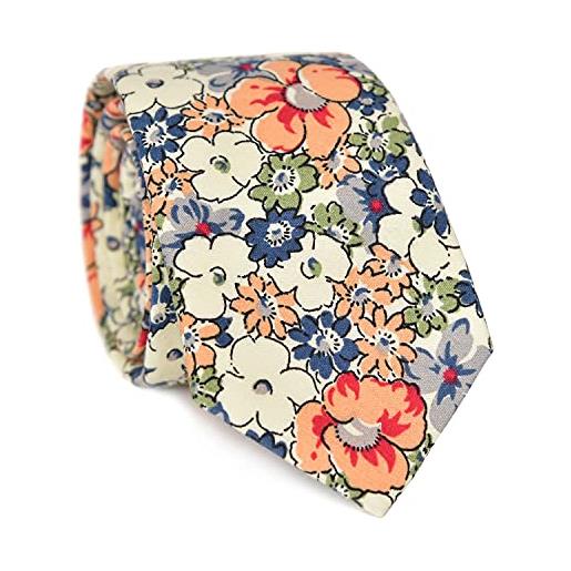 Jeslang, cravatta da uomo in cotone con stampa floreale, 6 cm - multicolore - taglia unica