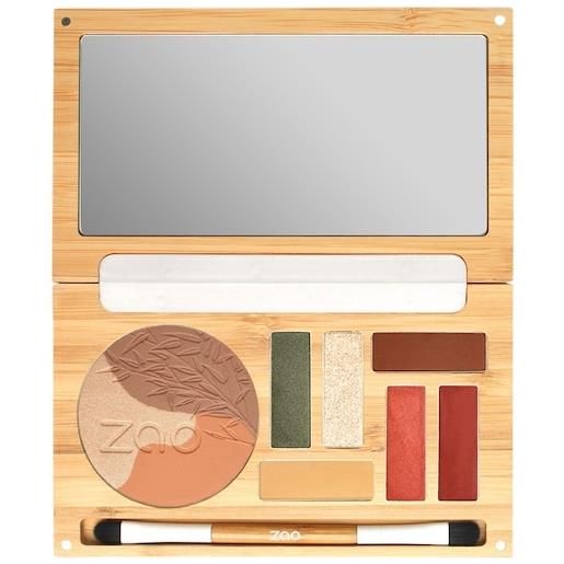 Zao teint rouge-highlighter. Terra toscana palette mosaic powder 357 + compact blush + shine up powder + pearly eyeshadow + matte eyeshadow 222 + 223 + ultra-shiny eyeshadow + cream lipstick 406 + cream lip gloss 407 1 stk. (58,54 € / 1 pz. )