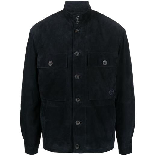 Giorgio Armani giacca-camicia a collo alto - blu