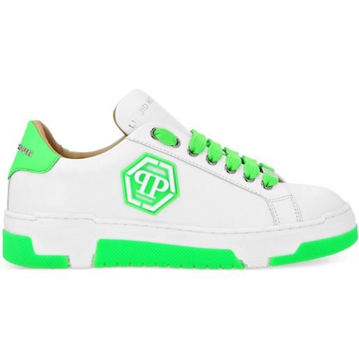 Philipp Plein sneakers con logo esagonale - bianco