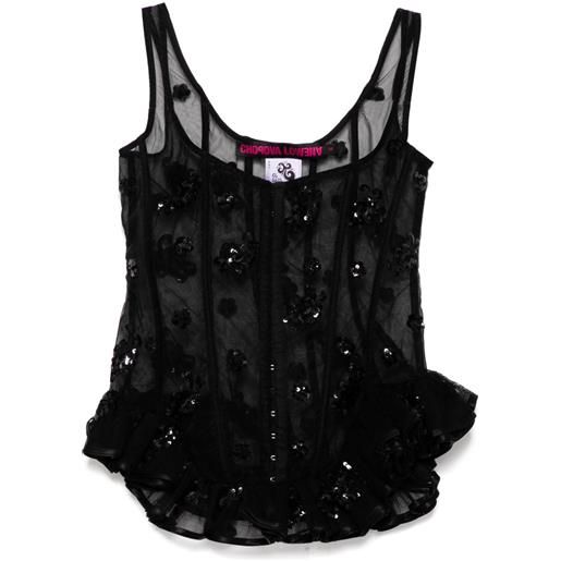 Chopova Lowena corsetto afly - nero