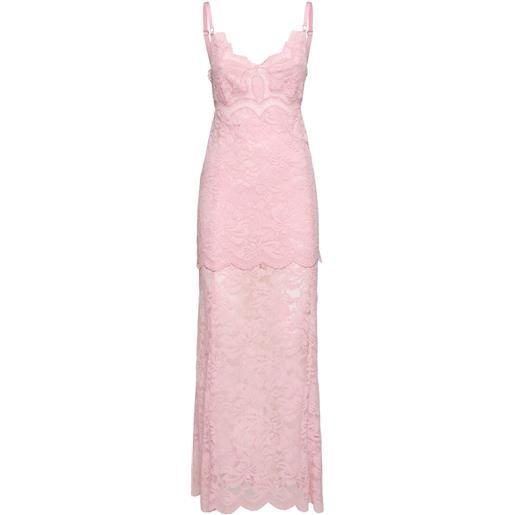 RABANNE vestito lungo in pizzo stretch