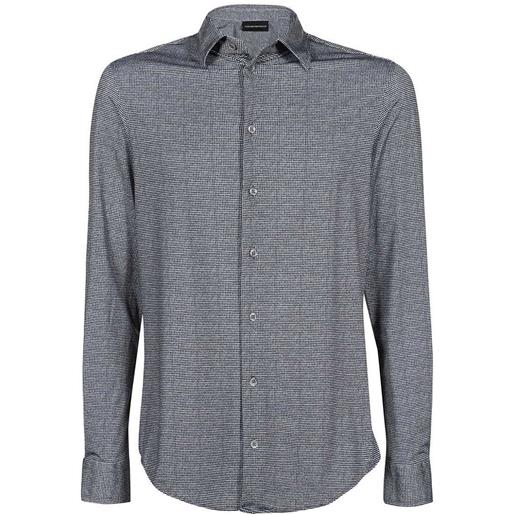 Emporio Armani camicia con motivo pied-de-poule - nero