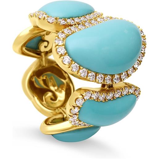 CHANTECLER anello enchantè con turchese e diamanti