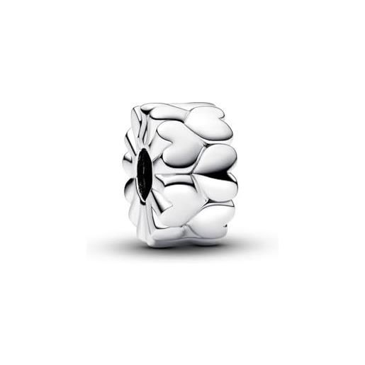 PANDORA clip moments con cuori in argento sterling