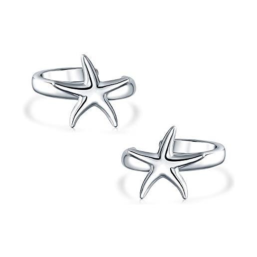 Orecchini A Stella Marina In Argento Sterling 925 Materia | Rodiati | Diametro 13mm | SO-36
