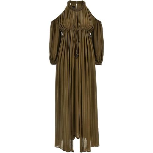 PINKO abito midi plissé - verde