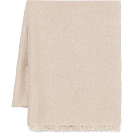 Brunello Cucinelli sciarpa con paillettes - toni neutri