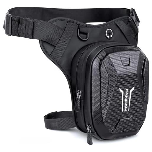 Faneam marsupio gamba moto impermeabile borsa gamba moto per uomo donna marsupio sportivo multifunzionale borsa da gamba tattica con cintura regolabile per ciclismo arrampicata trekking pesca (nero)