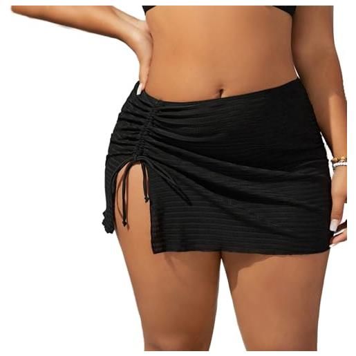 Btofellin donna nero gonna pareo corto spiaggia e piscina gonna copricostume corta semi trasparente abito da spiaggia pareo mare da bagno