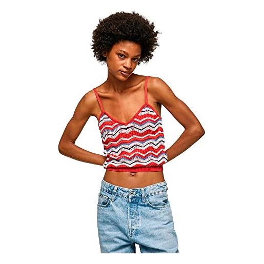 Pepe Jeans frida top, maglia maniche lunghe donna, rosso (studio red), s