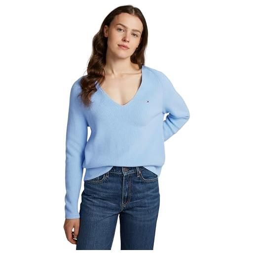 Tommy Hilfiger donna pullover cardi fine scollo a v, avorio (ivory petal), 3xl