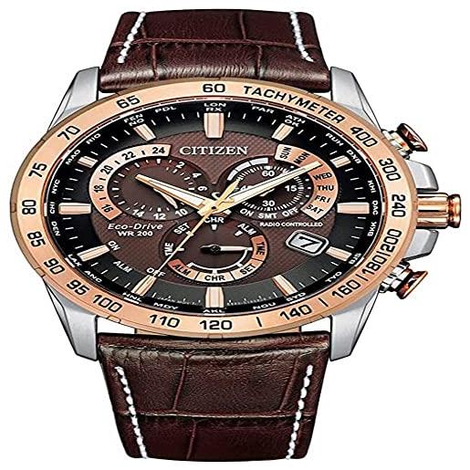 Citizen orologio analogico da uomo eco-drive con cinturino in pelle cb5899-05x, marrone