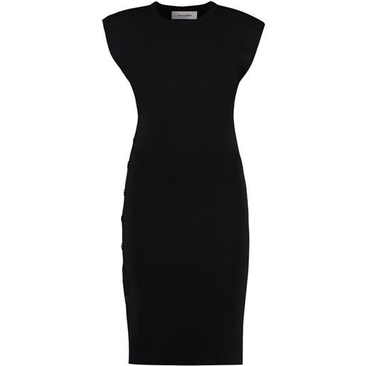Yves Salomon abito midi in maglia a coste - nero