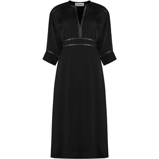 Yves Salomon abito midi in crêpe - nero