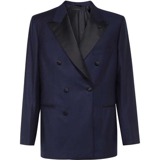 Brioni blazer con revers satinati - blu