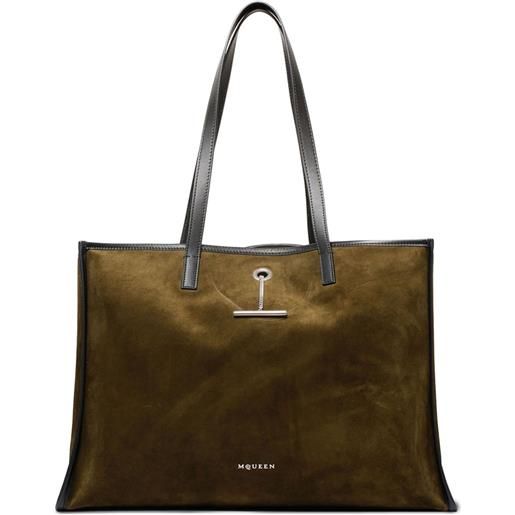 Alexander McQueen borsa tote con ciondolo a t - verde
