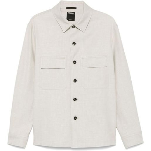 Zegna camicia con colletto a punta - toni neutri