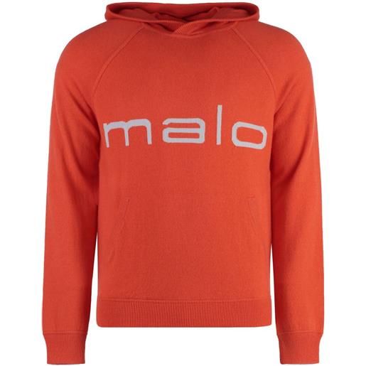 Malo felpa con logo a intarsi - arancione