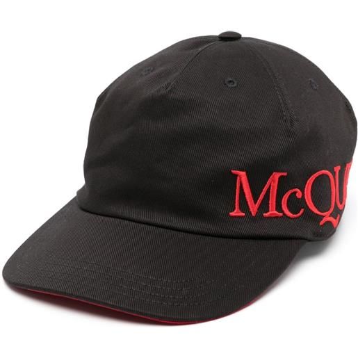 Alexander McQueen cappello da baseball con ricamo - nero