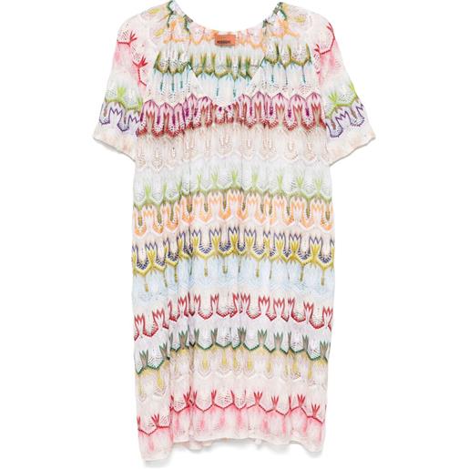 Missoni abito corto con lavorazione all'uncinetto - bianco